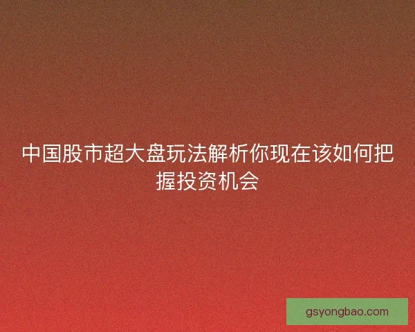 中国股市超大盘玩法解析你现在该如何把握投资机会