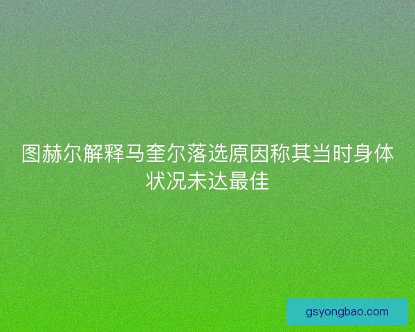 图赫尔解释马奎尔落选原因称其当时身体状况未达最佳